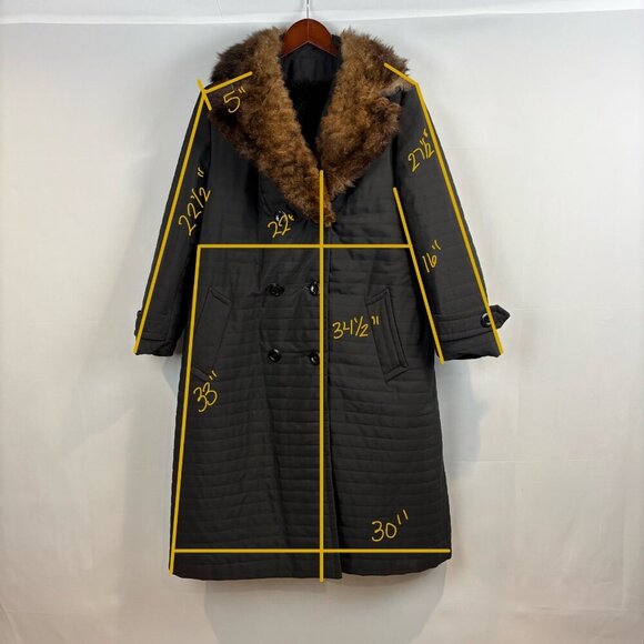 Vintage Sears Fashion Coat with Real Fur Collar and Union Label - Picture 9 of 10